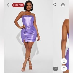 Strapless Purple Metallic dress